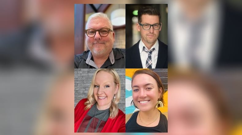 Wittenberg welcomed four new members to its Alumni Association Board: Ron Baumanis (top left), Justin Dilley (top right), Kari Johnston (bottom left), and Callan Swaim (bottom right).