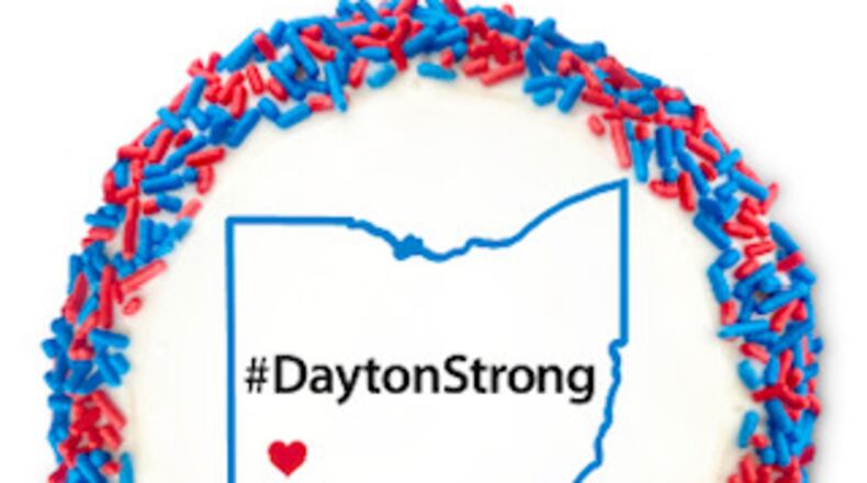 Busken Bakery is selling #DaytonStrong cookies at all eight of its Greater Cincinnati locations to benefit the Dayton Foundation’s Disaster Relief Fund.
