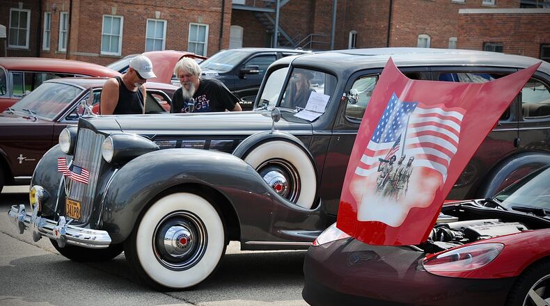 The first Patriot salute car show at the Dayton VA Medical Center Saturday, Sept. 11, 2021. MARSHALL GORBY\STAFF