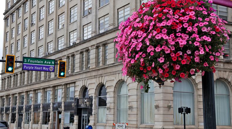 The Hull Plaza building at the northwest corner of West Main Street and South Fountain Avenue on Monday, Sept. 25, 2023. BILL LACKEY/STAFF