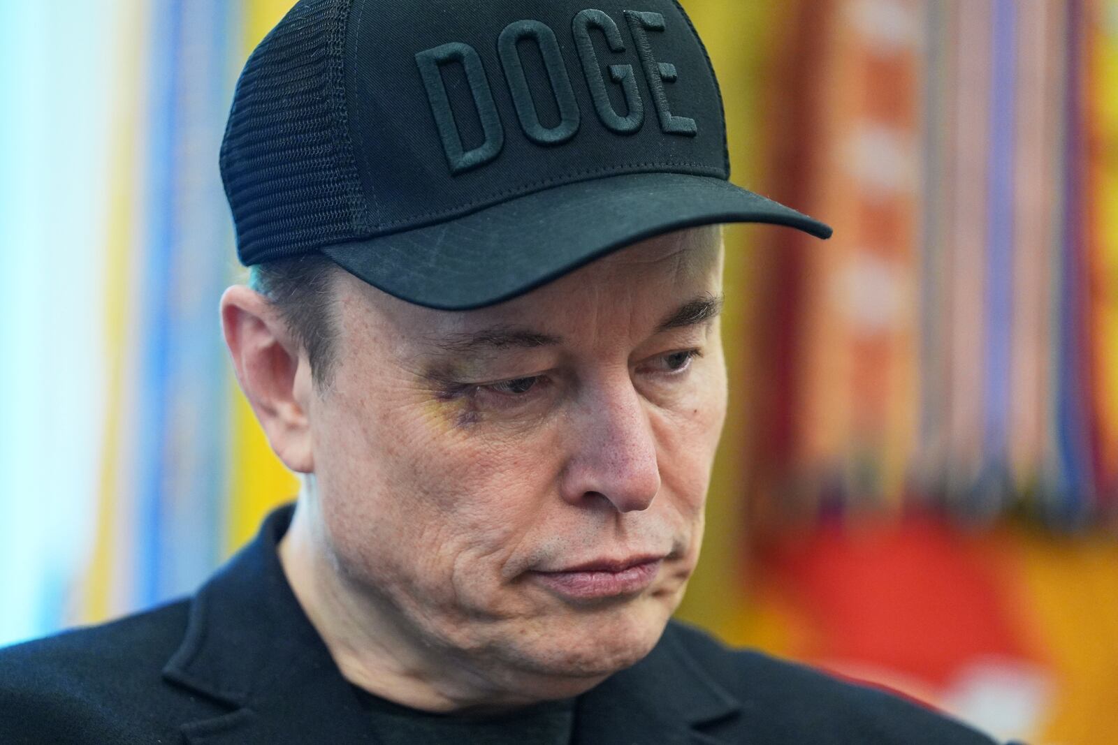 Elon Musk attends news conference with President Donald Trump in the Oval Office of the White House, Friday, May 30, 2025, in Washington. (AP Photo/Evan Vucci)