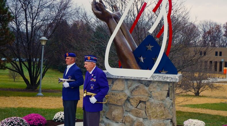 The Fallen Warrior Memorial at Clark State College’s Leffel Lane campus in Springfield. Contributed
