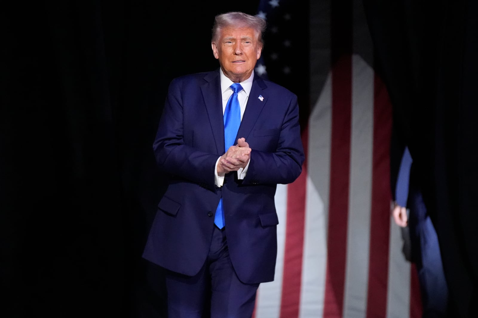 President Donald Trump arrives to give a commencement address at the University of Alabama, Thursday, May 1, 2025, in Tuscaloosa, Ala. (AP Photo/Manuel Balce Ceneta)