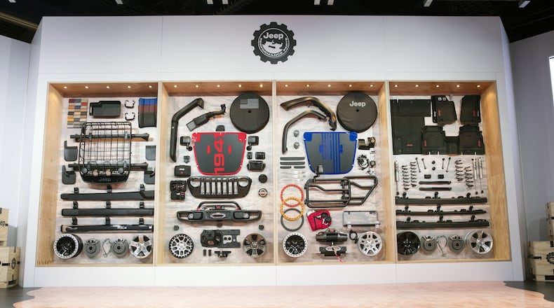 Mopar revealed a selection of the brand’s more than 200 new Jeep Performance Parts and accessories for the all-new 2018 Jeep Wrangler during a press event at the 2017 Specialty Equipment Market Association Show in Las Vegas Oct. 31. FCA photo