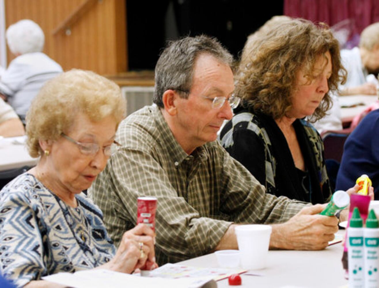 Seniors playing bingo