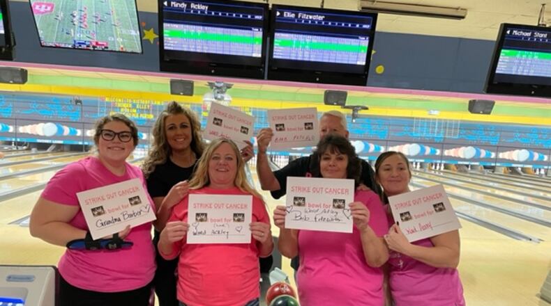 Bowlers dedicate their tournament performance to survivors or those battling cancer at the annual Springfield Clark County Strike Out Cancer Annual No-Tap Tournament - CONTRIBUTED