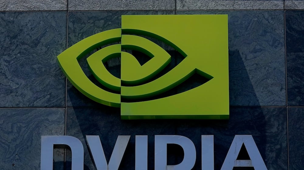 FILE - A sign to a Nvidia office building is shown in Santa Clara, Calif., Wednesday, May 31, 2023. (AP Photo/Jeff Chiu, File)