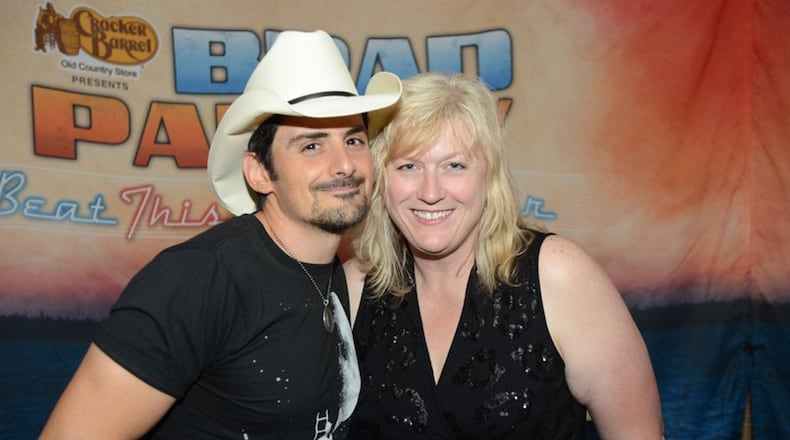 Brad Paisley met Nancy Wilson, and other fans, backstage at Riverbend last week. This doesn’t happen every day, at least not for Nancy. CONTRIBUTED