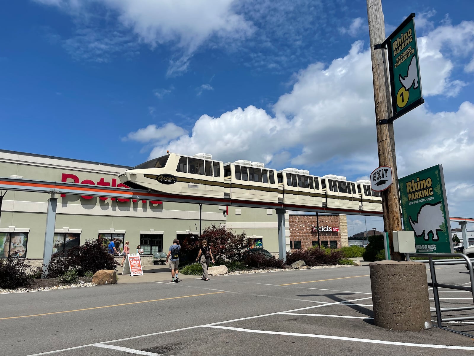 The former Kings Island amusement park monorail, which has been at Jungle Jim's in Fairfield for years, was providing rides to patrons at FizzzFest 2022 at The Oscar Station on the JJ property Aug. 6, 2022. MANDY GAMBRELL/STAFF