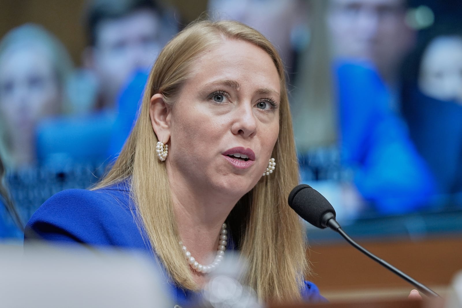 Andrea Lucas, nominee to be a member of the Equal Employment Opportunity Commission, testifies during a Senate Health, Education, Labor, and Pensions (HELP) Committee hearing, Wednesday, June. 18, 2025, on Capitol Hill in Washington. (AP Photo/Mariam Zuhaib)