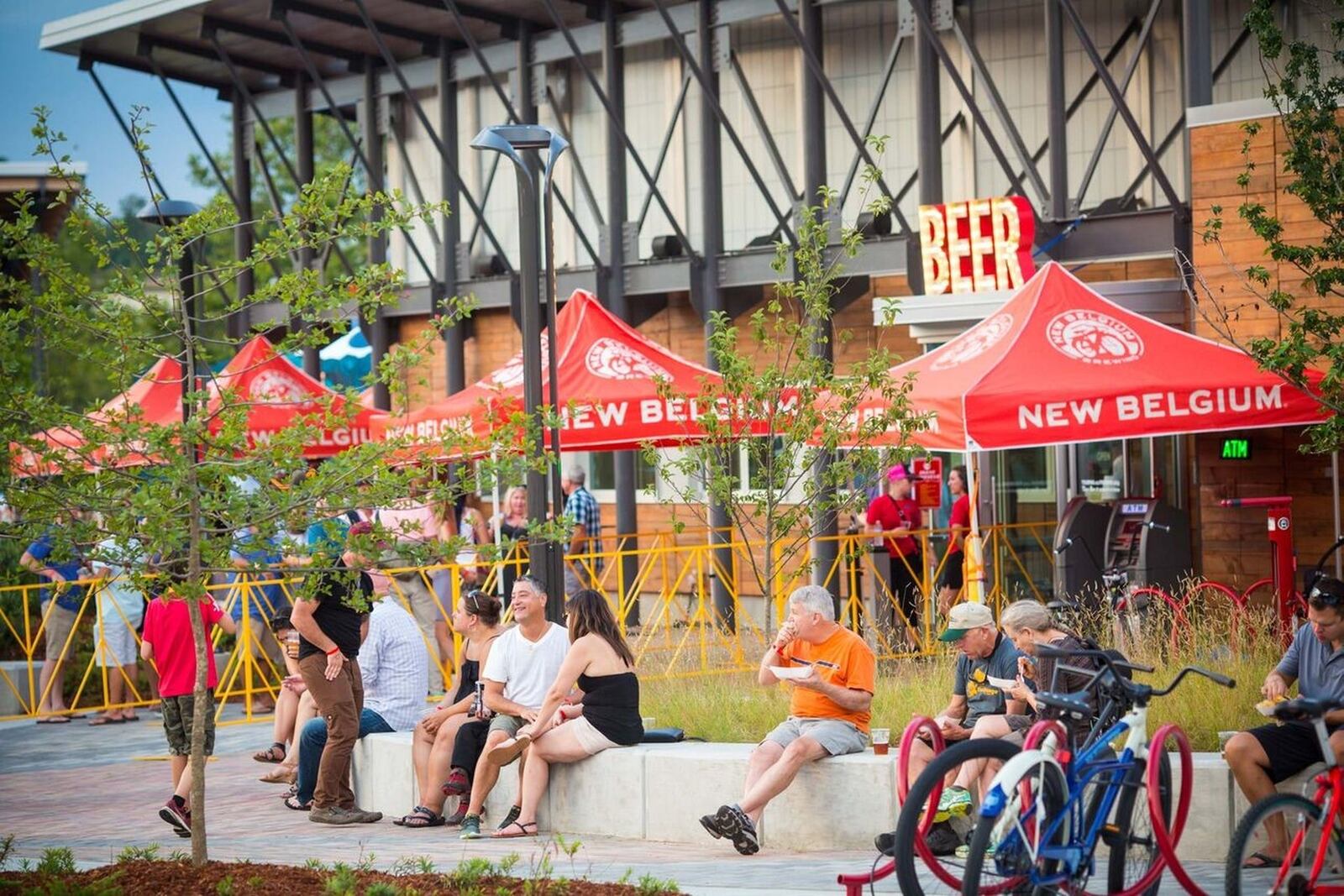 Hanging outside the “Liquid Center” tasting room at New Belgium Brewing in Asheville, N.C. CONTRIBUTED BY NEW BELGIUM BREWING.