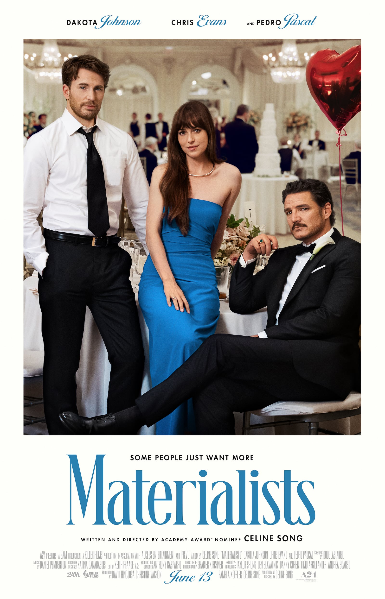This image released by A24 shows promotional art for "Materialists." (A24 via AP)