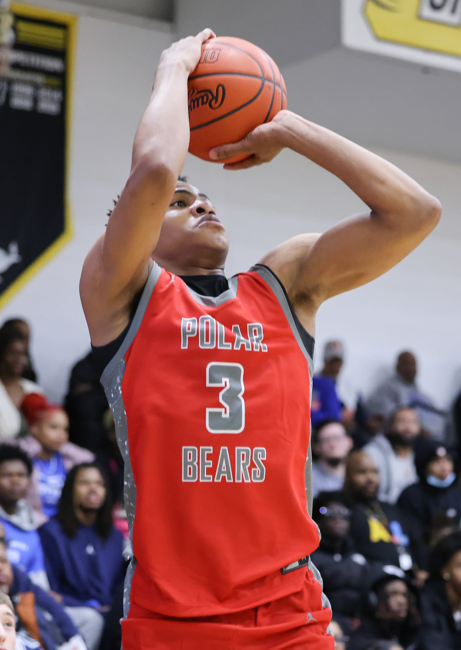 Northridge sophomore guard Keonte Smith shoots a 3-pointer during a Division IV district semifinal on Tuesday, March 3 at Sidney High School. BRYANT BILLING / STAFF