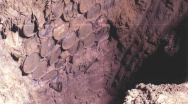 The U.S. Environmental Protection Agency included this image taken at the Tremont City Barrel Fill that shows Waste Cell C-3, which contains numerous barrels that are part of a Superfund cleanup plan reviewed with Springfield and Clark County leaders on Tuesday, Nov. 22, 2022. The cleanup is expected to take several more years but is designed to protect the nearby aquifer. CONTRIBUTED