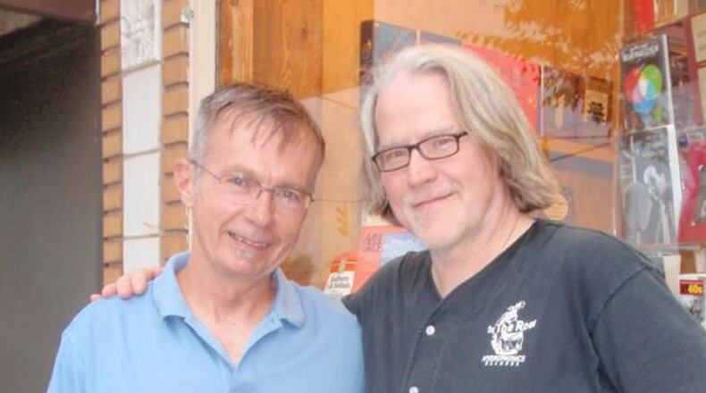 Vick Mickunas with his favorite local author in Xenia - on the left - Donald Ray Pollock from Chillicothe. CONTRIBUTED