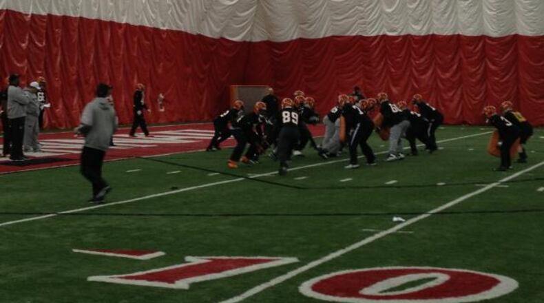 "It felt good to be in the bubble and practice fast and just to be warm and stay comfortable," linebacker Rey Maualuga said.