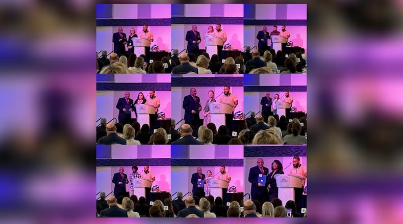 The annual Peacemaker Awards as part of Clark State College’s Martin Luther King Jr. celebration were presented to 12 local high school students, (from left to right, top to bottom) including Riley Champ, Global Impact STEM Academy (GISA); Avery Guenther, Catholic Central; Peyton Hamilton, Southeastern; Oliva Lemon, Shawnee; Rebecca Martin, Northwestern; Lilly Sagraves, Northeastern; Jeremiah Small, Emmanuel Christian Academy; Chloe Turner, Tecumseh; Jaiden Welliford, GISA; as well as Avery Beair, of Greenon High School; Emma Cantrell, of Springfield-Clark Career Technology Center (CTC); and Brady Castillo, of Kenton Ridge High School, who were not in attendance (or pictured).