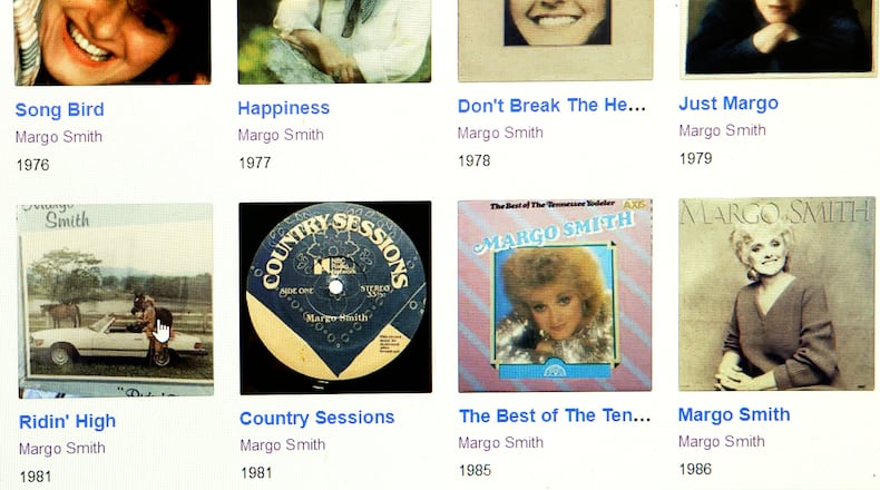 A former Clark County woman who graduated from Wittenberg University and worked as a school teacher before launching a country music career that included No. 1 hits has died.
Margo Smith, who was nicknamed the Tennessee Yodeler and who sang Christian music later in her life, died in Nashville on Monday at the age of 84. She toured with country greats Merle Haggard, Willie Nelson, Tammy Wynette, Kenny Rogers, Conway Twitty and Crystal Gayle. She sang the No. 1 songs “Don’t Break the Heart That Loves You” (1977) and “It Only Hurts for a Little While” (1978). The screen shot here is from album covers appearing under Smith's name on Discogs.com.