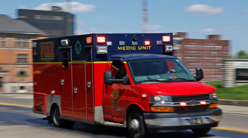 A Springfield Fire & Rescue Division medic unit on its way to a call on East High Street Tuesday, June 11, 2024. BILL LACKEY/STAFF