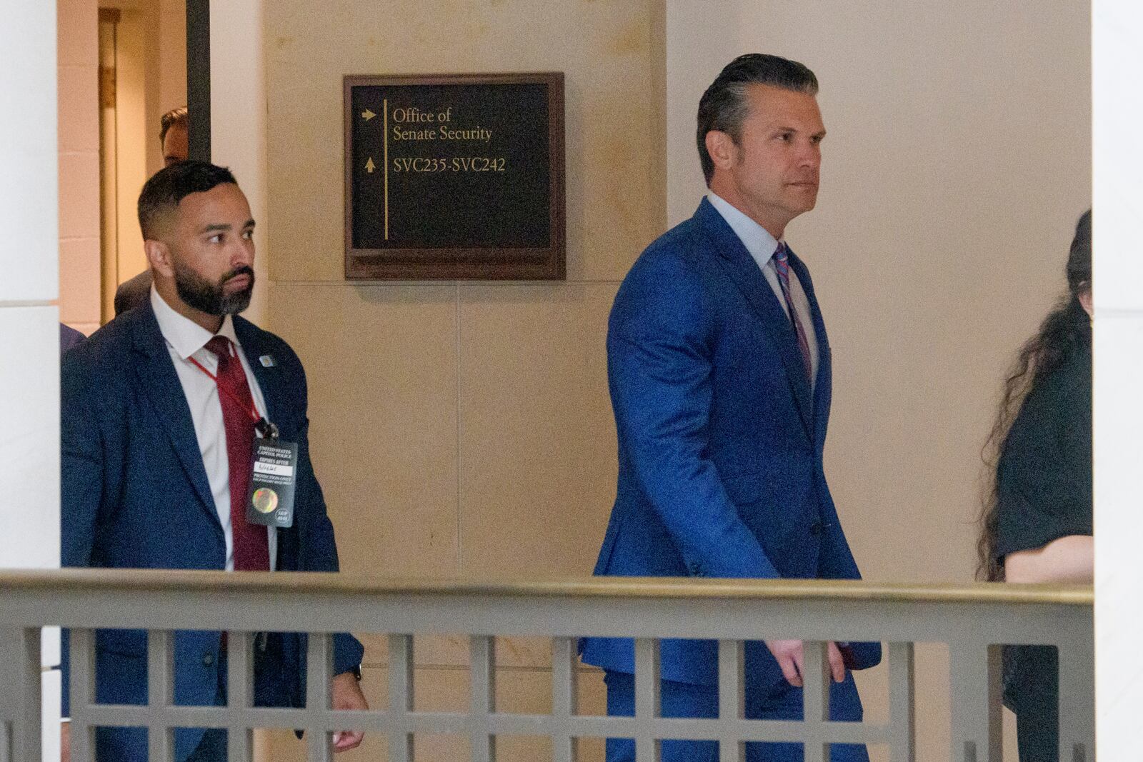 Defense Secretary Pete Hegseth arrives for a classified briefing for senators at the Capitol on Capitol Hill, Thursday, June 26, 2025, in Washington. (AP Photo/Rod Lamkey, Jr.)