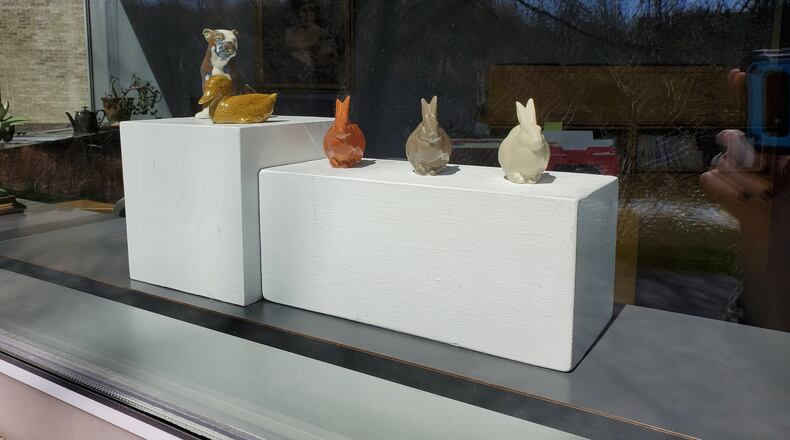 The Springfield Museum of Art has set up its Trail Gallery, an exhibit of rarely seen items from its permanent collection in its office windows anyone using the trails in Veterans Park can look at during their journey as the museum remains closed to the public. Contributed photo