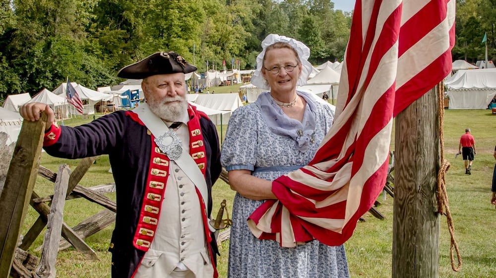 Jim and Sarah Campbell, two of the costumed volunteers at the Fair at New Boston this year. CONTRIBUTED