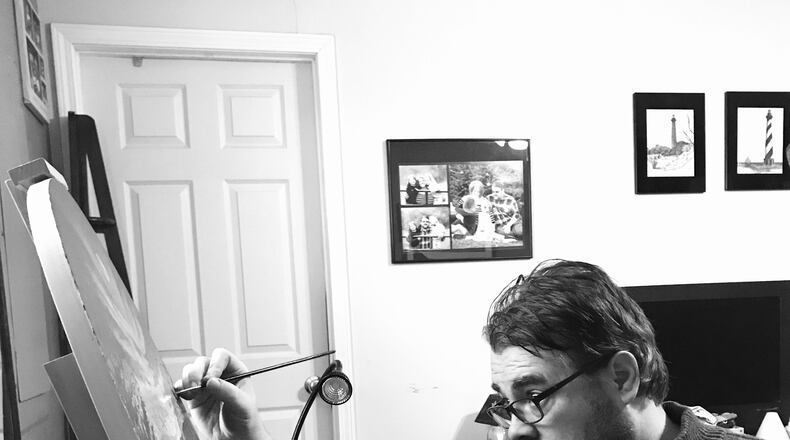 Mike Ousley is an art teacher at Horace Mann Elementary in Springfield and will be featured in his first solo art exhibition in New York through the middle of February. Photo provided by Springfield City School District.