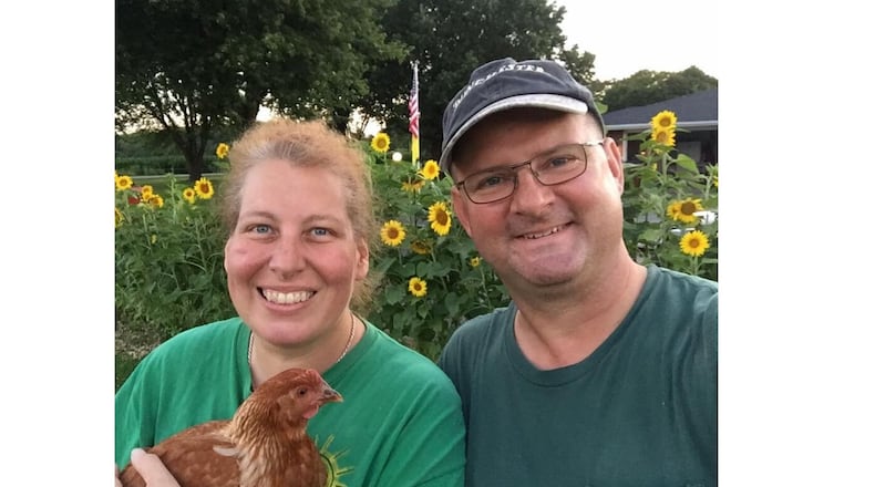 John and Andrea Hancock own Happy Wife Acres farm near Fairborn and Enon.