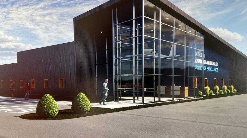 Concept art of the National Advanced Air Mobility Center being built in Springfield, courtesy of the Dayton Development Coalition.