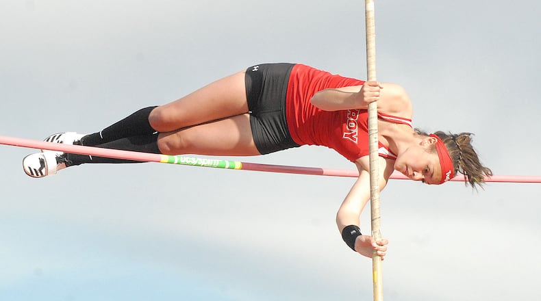 Sophie Fong competes in the pole vault for Troy High School. Photo courtesy of the Fong family