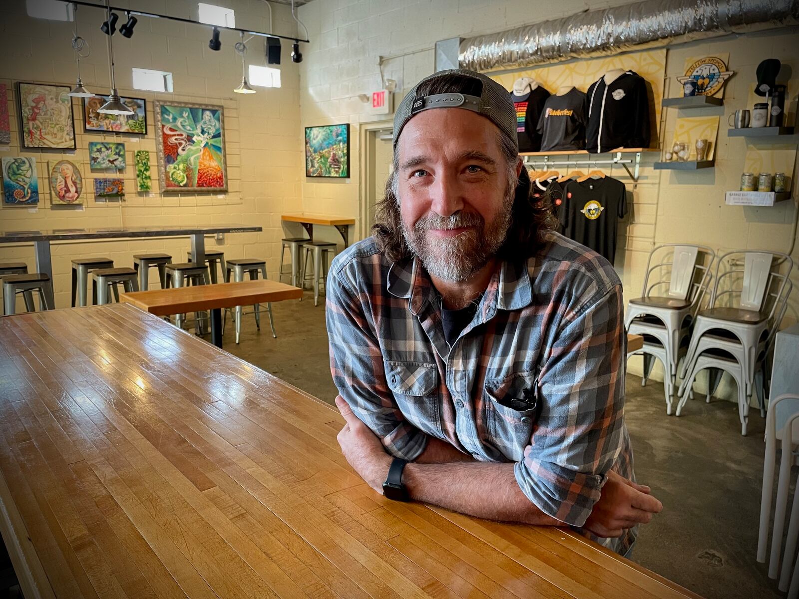 Yellow Springs Brewery is launching its next Brewers Series where members of the production team get a chance to create a brand new beer. Pictured is Brewer Chris Sullivan, who made a rye pale ale. NATALIE JONES/STAFF