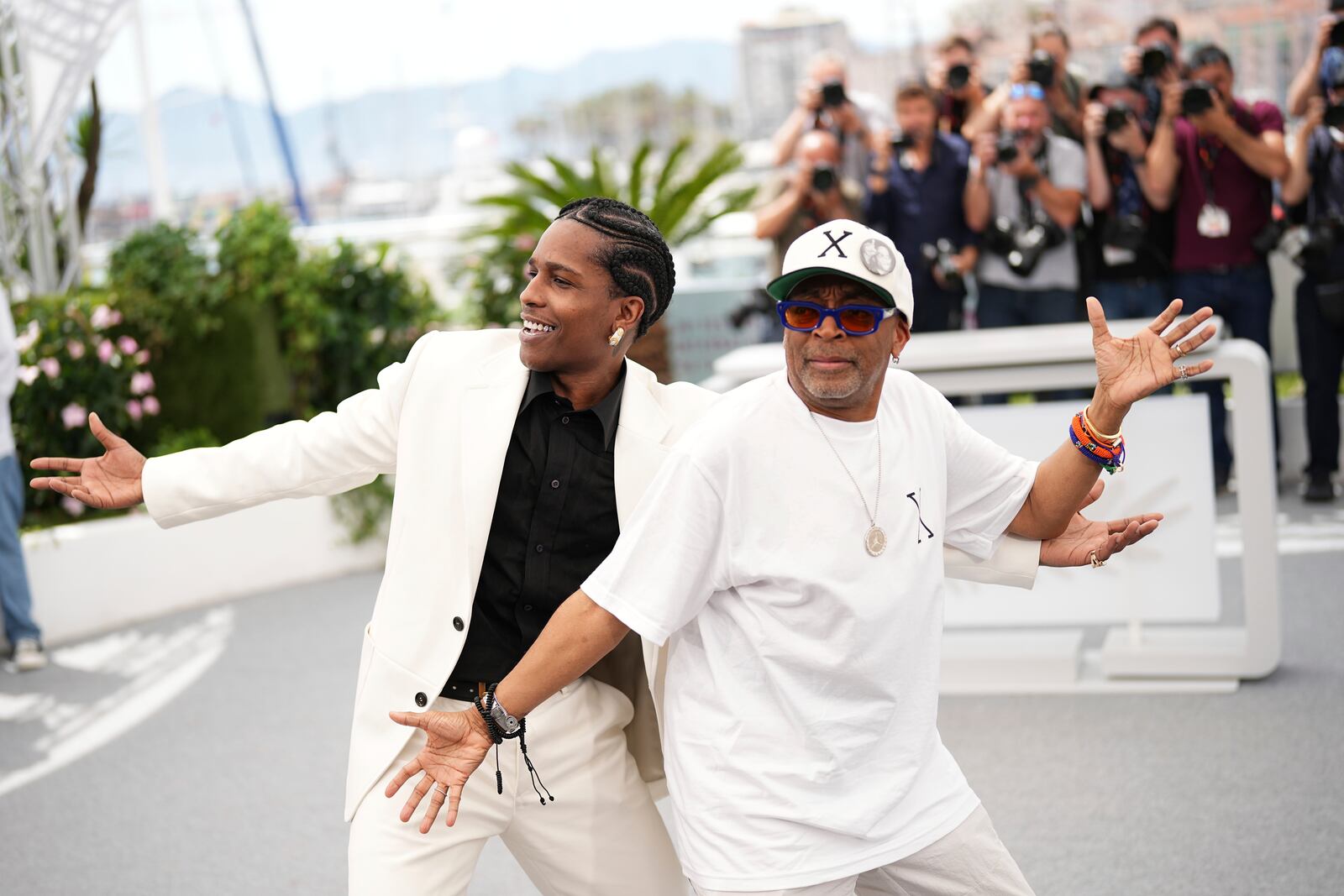 A$AP Rocky, left, and director Spike Lee pose for photographers at the photo call for the film 'Highest 2 Lowest' at the 78th international film festival, Cannes, southern France, Monday, May 19, 2025. (Photo by Scott A Garfitt/Invision/AP)
