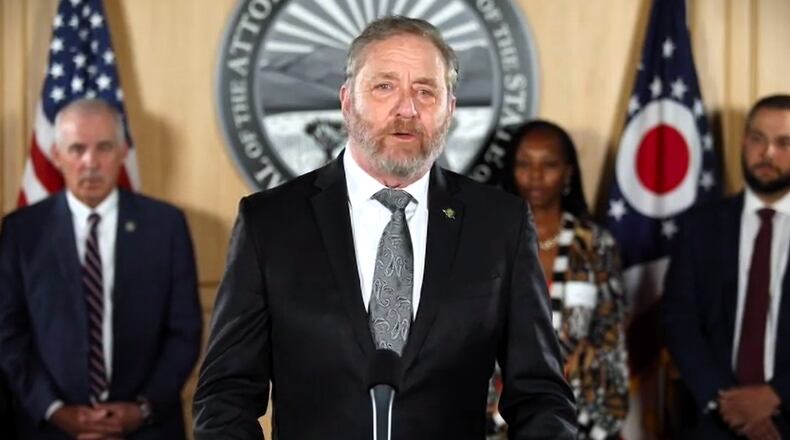 During a Monday, July 21, 2025 press conference, Ohio Attorney General Dave Yost remarks on his office's planned appeal of a court ruling declaring Ohio's EdChoice program unconstitutional. Staff Photo