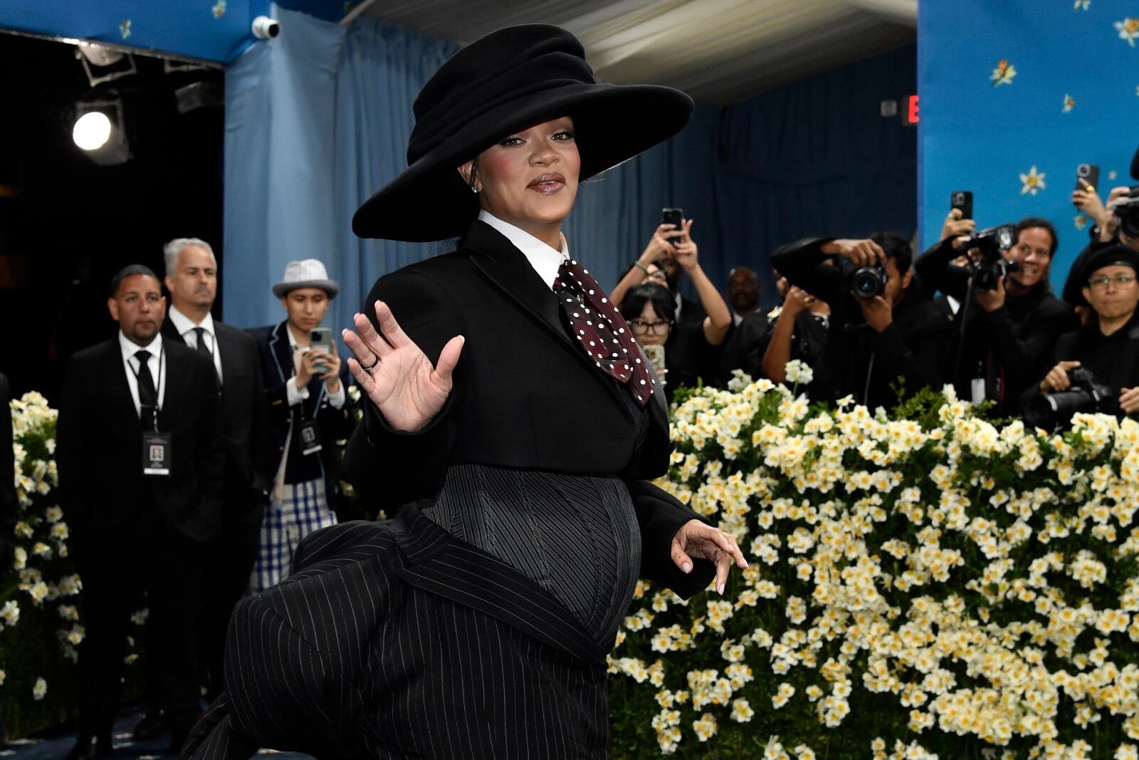 Rihanna attends The Metropolitan Museum of Art's Costume Institute benefit gala celebrating the opening of the "Superfine: Tailoring Black Style" exhibition on Monday, May 5, 2025, in New York. (Photo by Evan Agostini/Invision/AP)