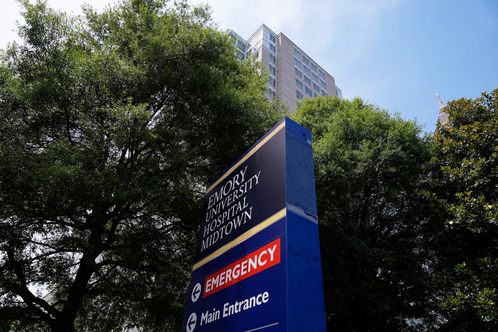 Emory University Hospital Midtown is seen on Thursday, May 15, 2025, in Atlanta. (AP Photo/Brynn Anderson)