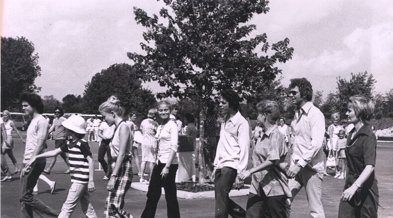 The cast of "Brady Bunch" filmed an episode of the popular TV show in August 1973.