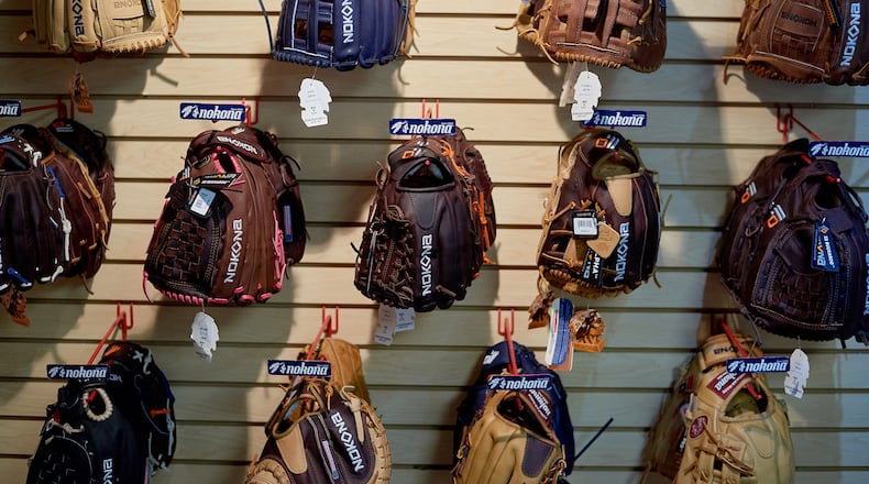 Baseball and Softball gloves. Cooper Neill/Bloomberg