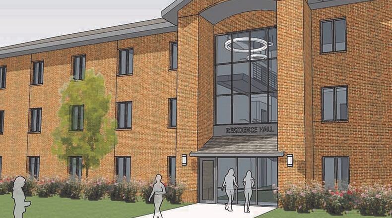 A rendering of Cedarville University's Duane Wood Residence Hall. CONTRIBUTED