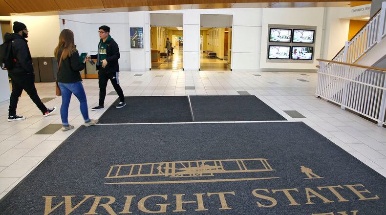 Incoming students start a campus tour at Wright State University. TY GREENLEES / STAFF