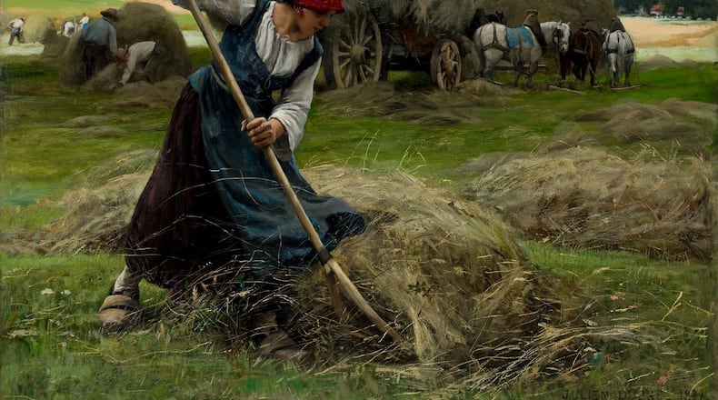 Julien Dupré (French,
1851-1910)
Haying Scene, 1884
oil on canvas
48 5/8 x 59 1/2 in.
(123.5 x 151.1 cm),
Saint Louis Art Museum. Gift of
Justina G. Catlin in memory of her
husband, Daniel Catlin