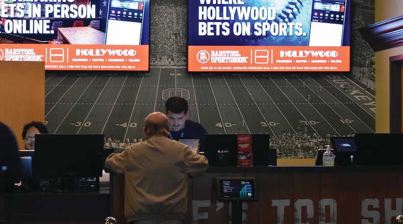 Hollywood Gaming at Dayton Raceway launched its Barstool Sportsbook Jan. 1, 2023. SAMANTHA WILDOW\STAFF