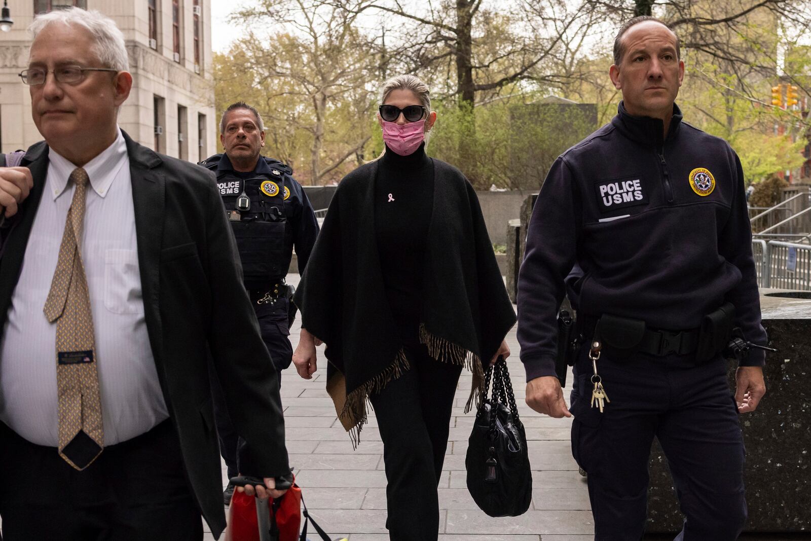 Nadine Menendez leaves Manhattan federal court, Monday, April 21, 2025, in New York. (AP Photo/Yuki Iwamura)