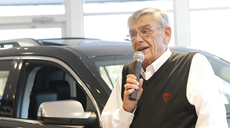 Jim Foreman at a Chamber of Greater Springfield Networking at Night event celebrating the showroom renovation at his car dealership in 2012. Staff photo