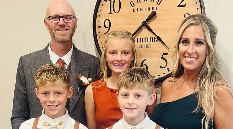 The Westerfields attend a family wedding in October. Max (from left), Mckenna and Emily stand in the back row; Charlie (left) and Jack stand in the front row. Contributed photos