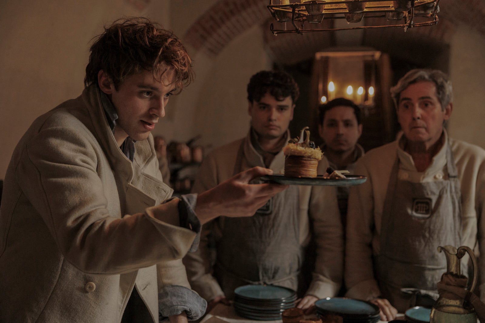 This image released by Apple TV+ shows Benjamin Voisin in a scene from "Carême". (Apple TV+ via AP)