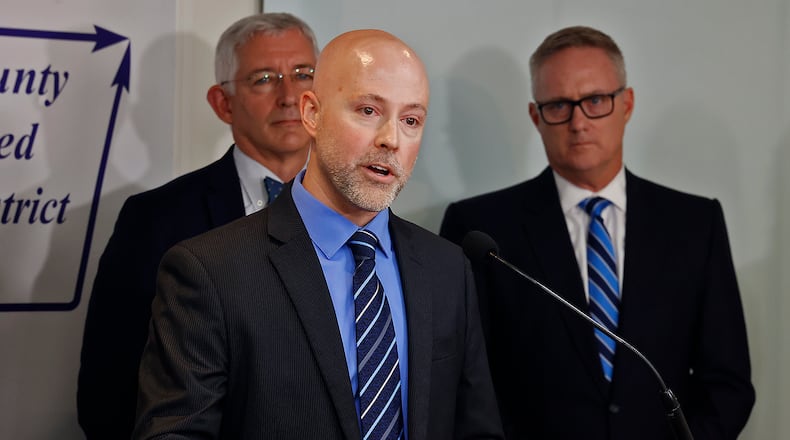 Chris Cook, the Clark County Health Commissioner, talks about the new Mobile Health Unit during a press conference Thursday, Sept. 26, 2024. BILL LACKEY/STAFF