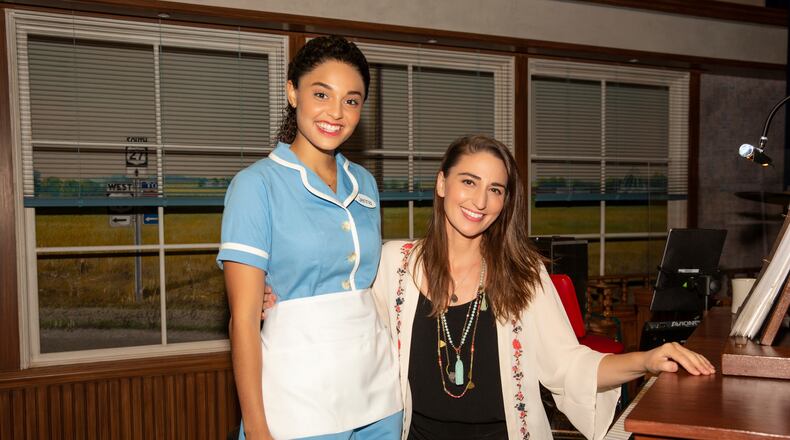 Jisel Soleil Ayon, left, who plays the lead role of Jenna in the musical "Waitress," will open the Clark State Performing Arts Center's 2021-2022 season on Saturday. Ayon is seen here with singer-songwriter Sara Bareilles, who wrote the show's music and lyrics and has played Jenna on Broadway. Photo by Jeremy Daniel