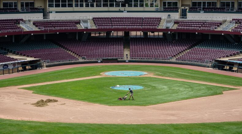 Centerfield Flats, located at 204 Sears St. in downtown Dayton across from Day Air Ballpark (formerly Fifth Third Field) started leasing apartments in Fall 2019. Stunning views of the ballpark and downtown highlight this addition to the Water Street District. The Club House features a community room and patio with two rows of ballpark seats so residents can watch Dragons games in 2021 without leaving the apartment complex. The Centerfield Flats project is a joint venture of Crawford Hoying and Woodard Development. For leasing information, visit www.centerfieldflats.com. TOM GILLIAM / CONTRIBUTING PHOTOGRAPHER