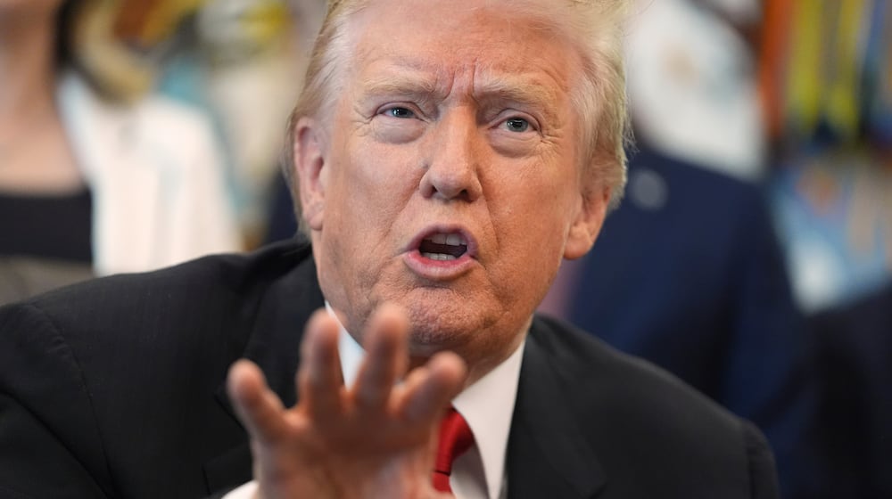 President Donald Trump speaks during an event about drug prices, Thursday, Nov. 6, 2025, in the Oval Office of the White House in Washington. (AP Photo/Evan Vucci)