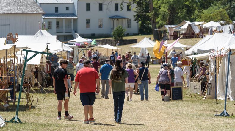 The annual Fair at New Boston at George Rogers Clark Park in Springfield will recreate life in the 18th Century with a variety of foods, crafts, a Native American Village, demonstrations, live entertainment and more, Saturday, Aug. 30 and Sunday, Aug. 31. TOM GILLIAM / CONTRIBUTING PHOTOGRAPHER
